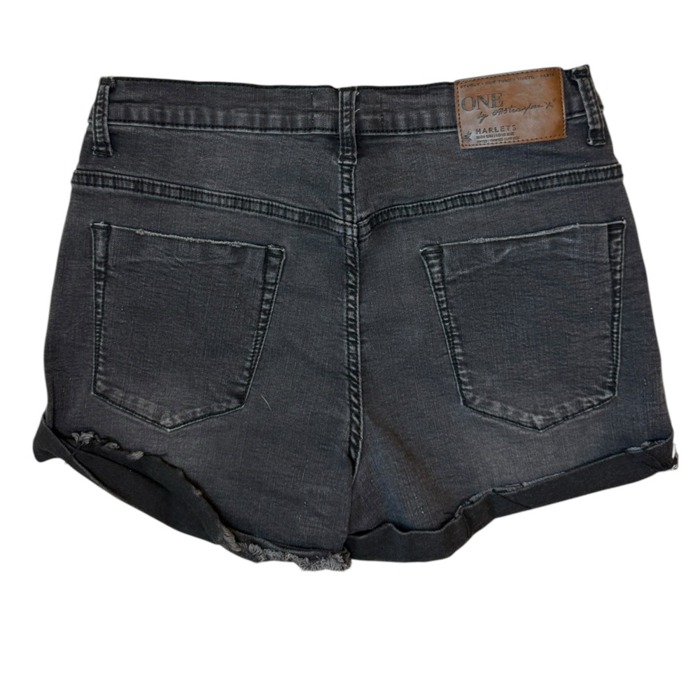 One Teaspoon Harlets Black High Rise Long Rise Fitted Twisted Cuff Hem Size 30 - Picture 2 of 9